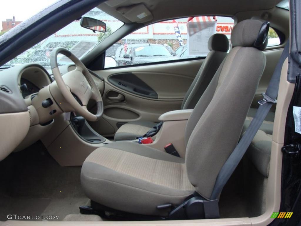 2004 Mustang V6 Coupe - Black / Medium Parchment photo #8