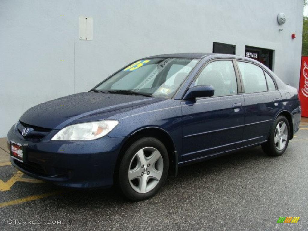 2005 Civic EX Sedan - Eternal Blue Pearl / Gray photo #1