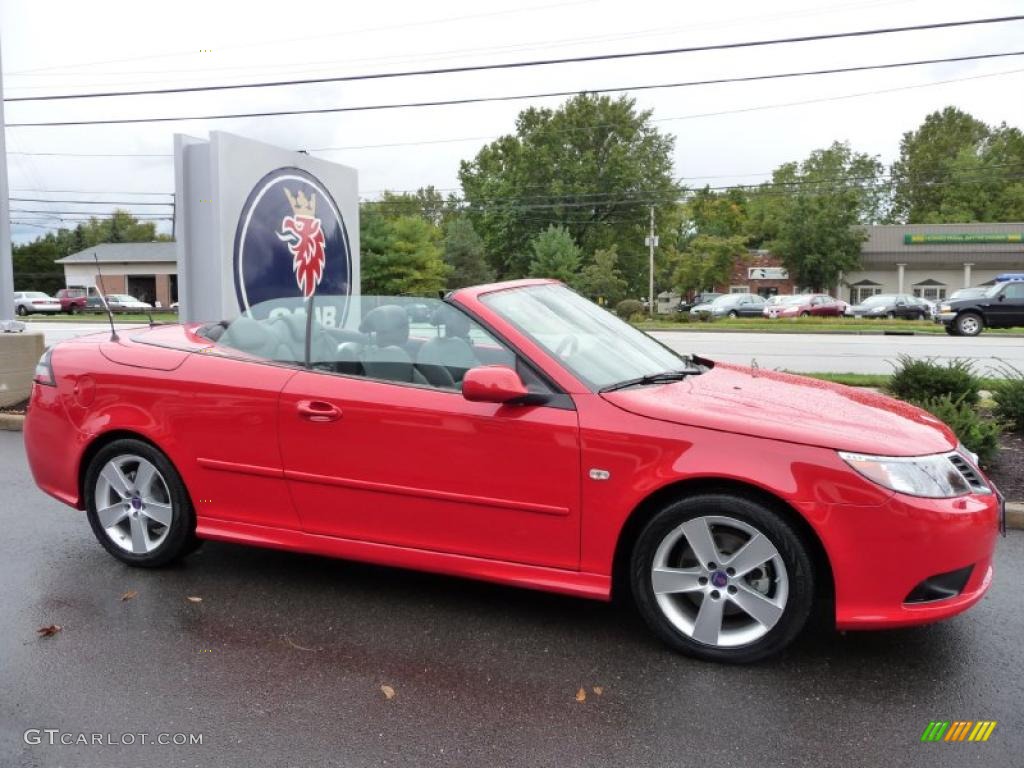 2010 9-3 2.0T Convertible - Laser Red / Black photo #5