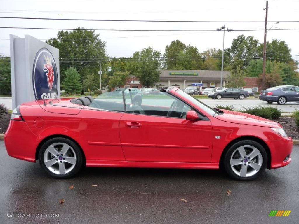2010 9-3 2.0T Convertible - Laser Red / Black photo #6