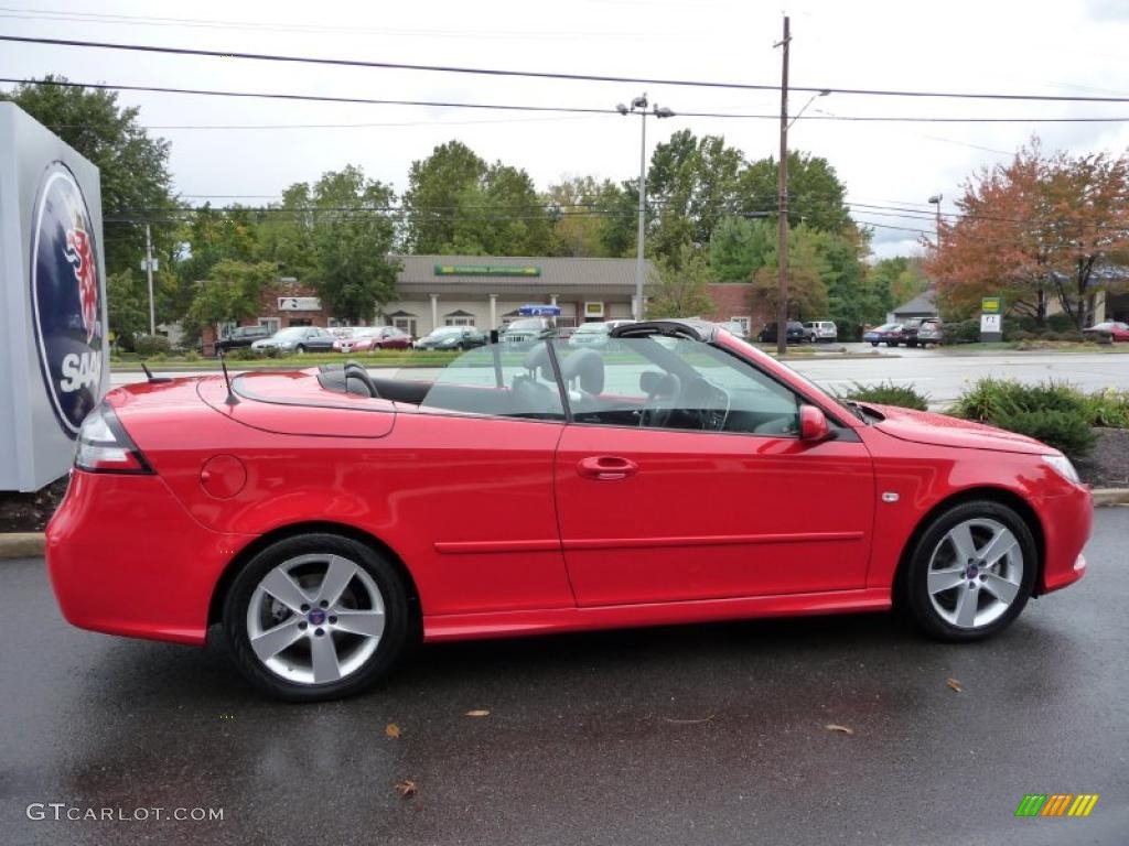 2010 9-3 2.0T Convertible - Laser Red / Black photo #7