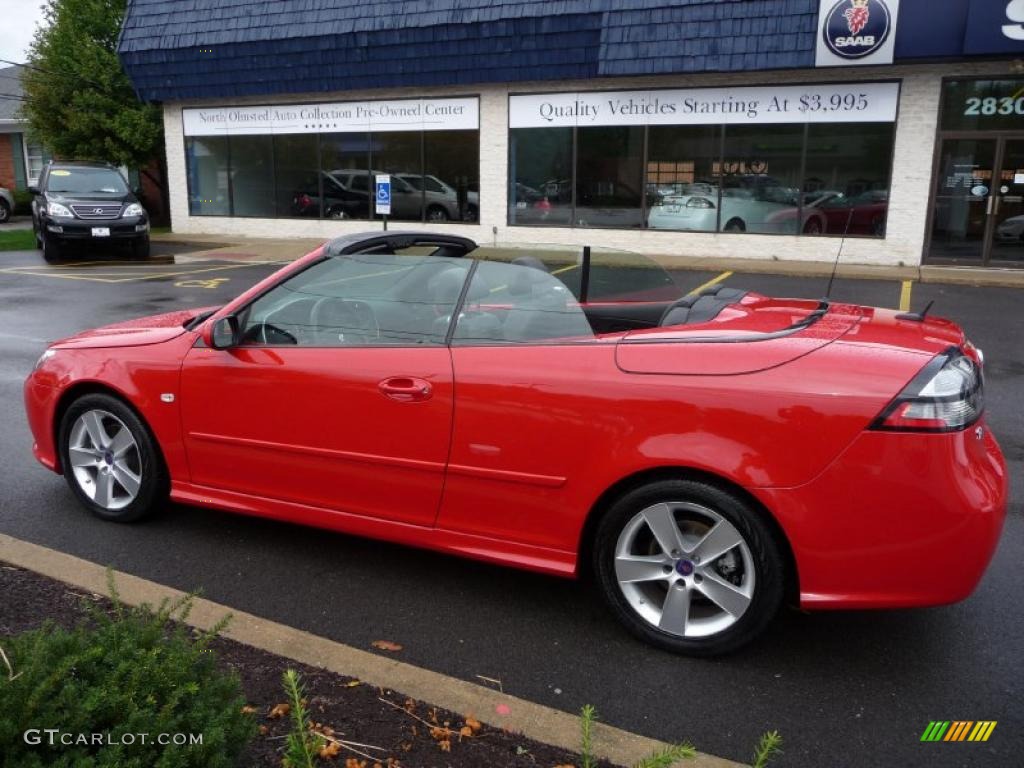 2010 9-3 2.0T Convertible - Laser Red / Black photo #9