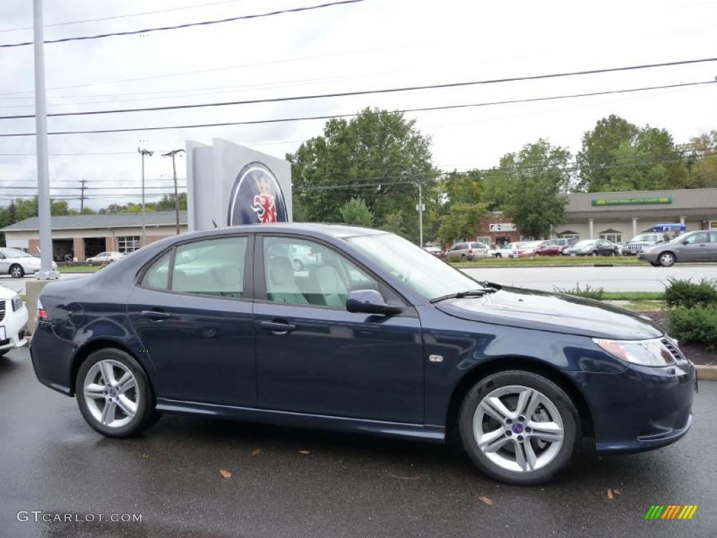 2010 9-3 2.0T Sport Sedan XWD - Nocturne Blue Metallic / Parchment photo #3