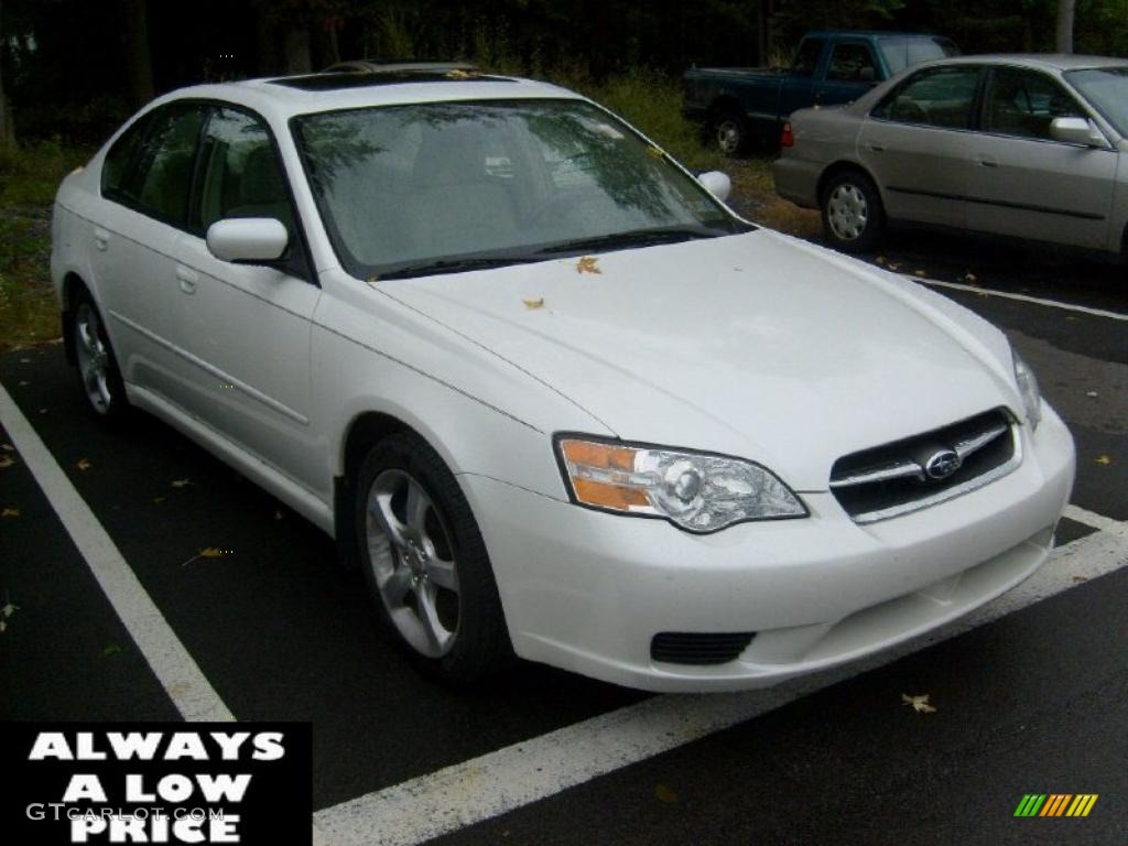 2006 Legacy 2.5i Limited Sedan - Satin White Pearl / Taupe photo #1
