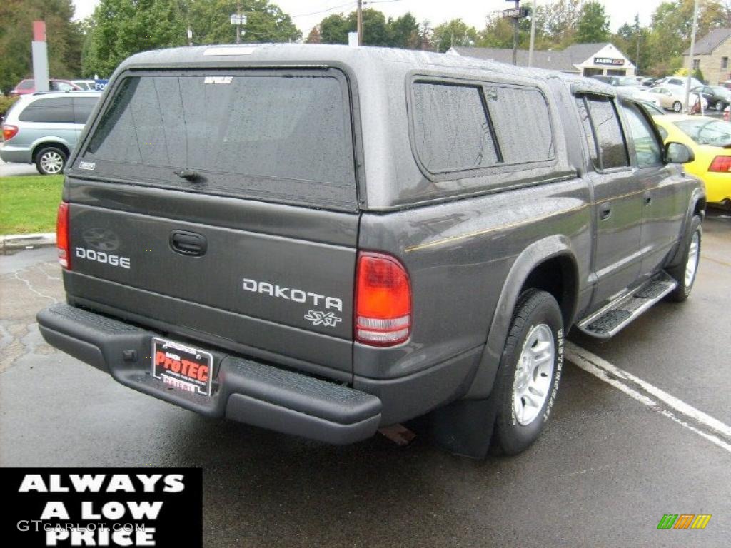 2003 Dakota SXT Quad Cab - Graphite Metallic / Dark Slate Gray photo #7