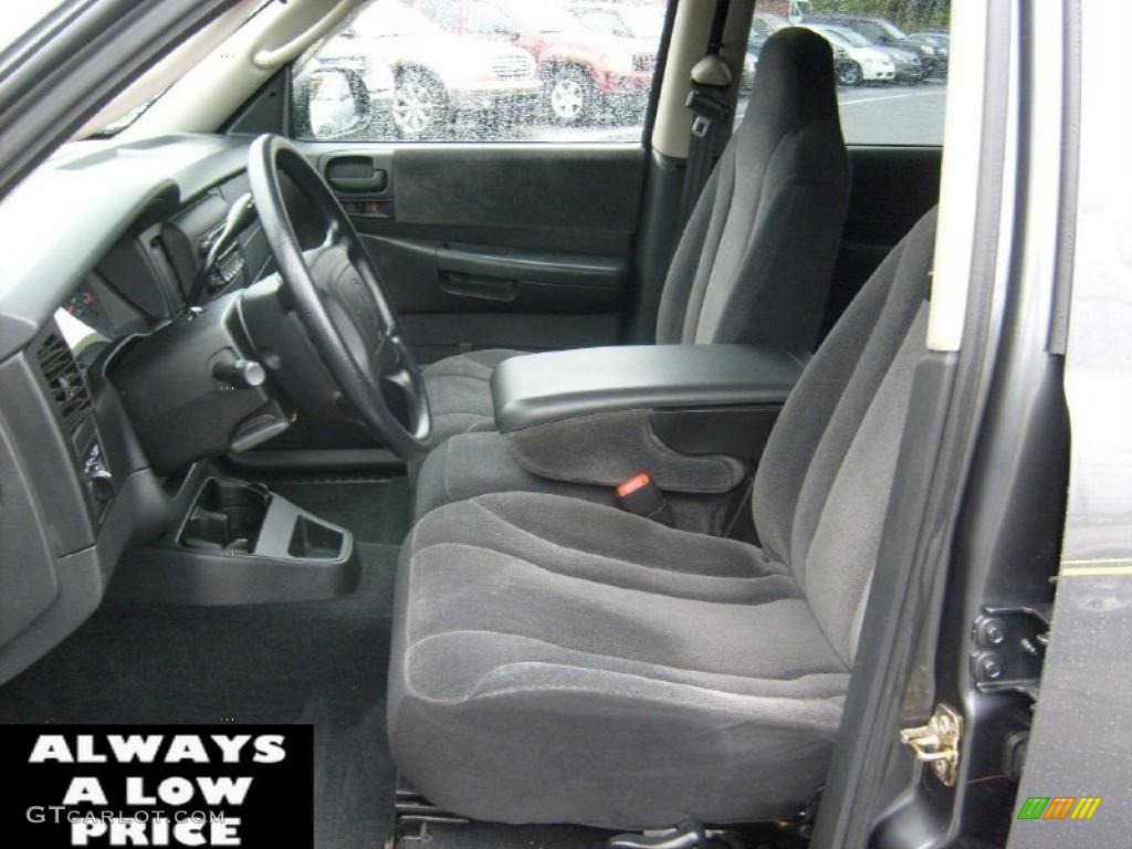 2003 Dakota SXT Quad Cab - Graphite Metallic / Dark Slate Gray photo #10