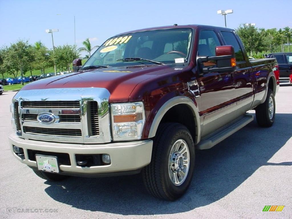 2008 F350 Super Duty King Ranch Crew Cab 4x4 - Dark Copper Metallic / Chaparral Brown photo #16