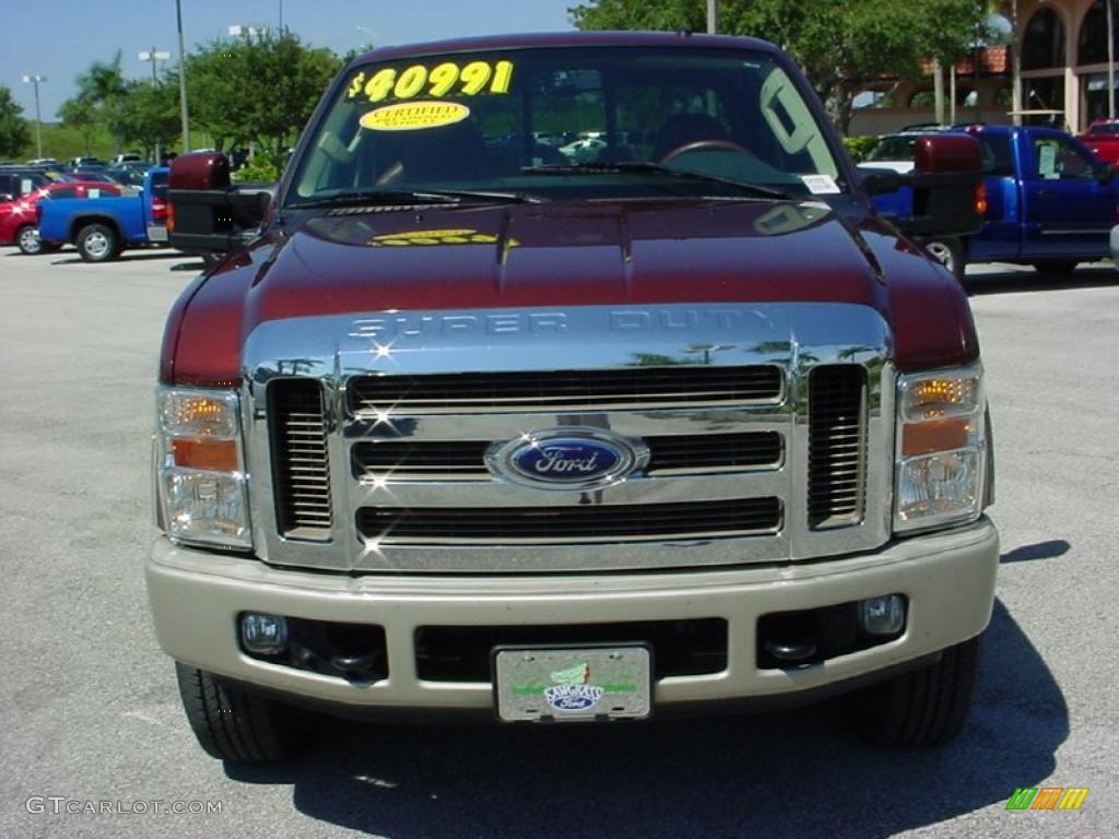 2008 F350 Super Duty King Ranch Crew Cab 4x4 - Dark Copper Metallic / Chaparral Brown photo #17