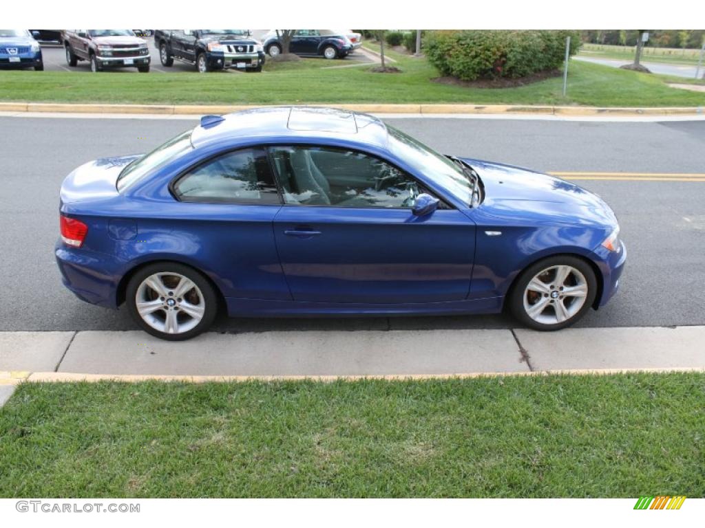 2009 1 Series 128i Coupe - Montego Blue Metallic / Taupe photo #7