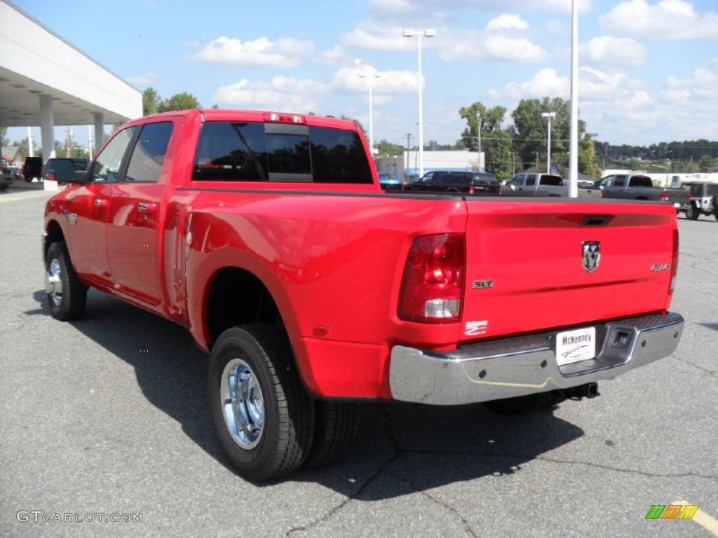 2011 Ram 3500 HD SLT Crew Cab 4x4 Dually - Flame Red / Dark Slate Gray/Medium Graystone photo #2