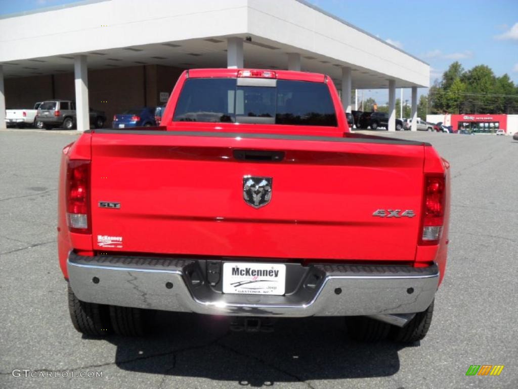 2011 Ram 3500 HD SLT Crew Cab 4x4 Dually - Flame Red / Dark Slate Gray/Medium Graystone photo #3