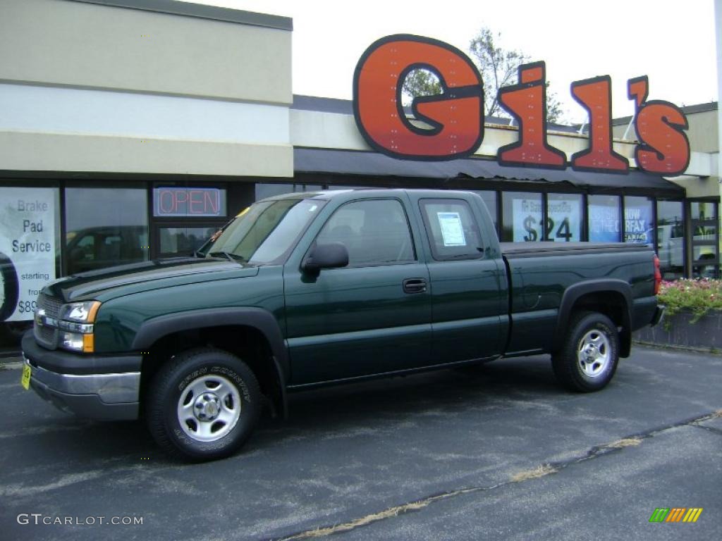 2004 Silverado 1500 Extended Cab 4x4 - Dark Green Metallic / Dark Charcoal photo #1