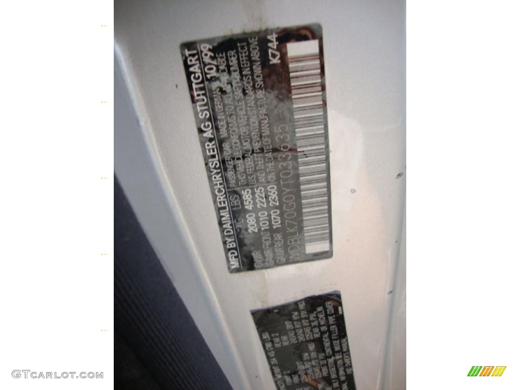 2000 CLK Color Code 744 for Brilliant Silver Metallic Photo #37602627