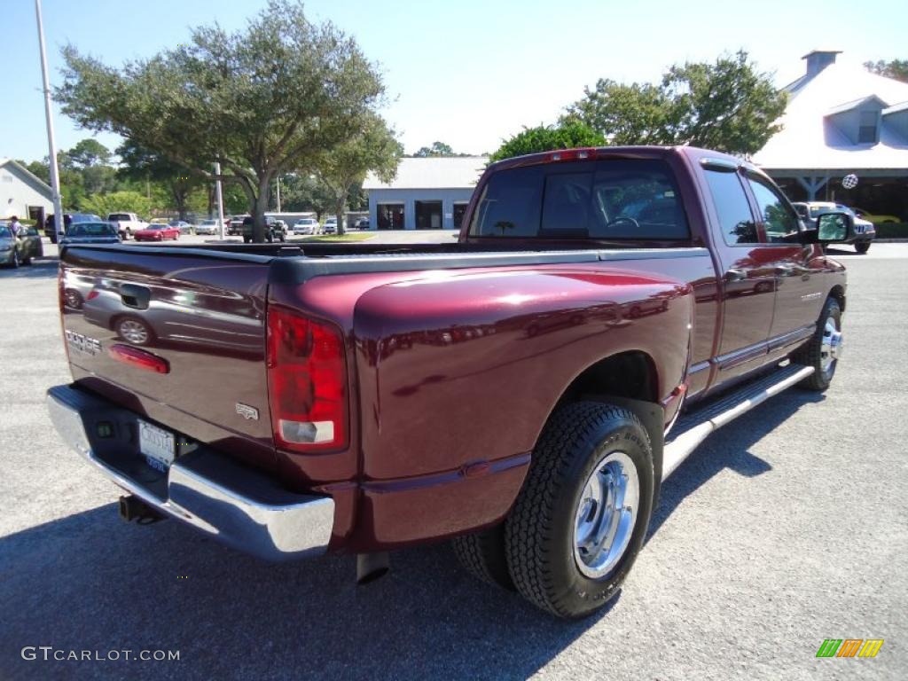 2003 Ram 3500 Laramie Quad Cab Dually - Dark Garnet Red Pearl / Dark Slate Gray photo #12