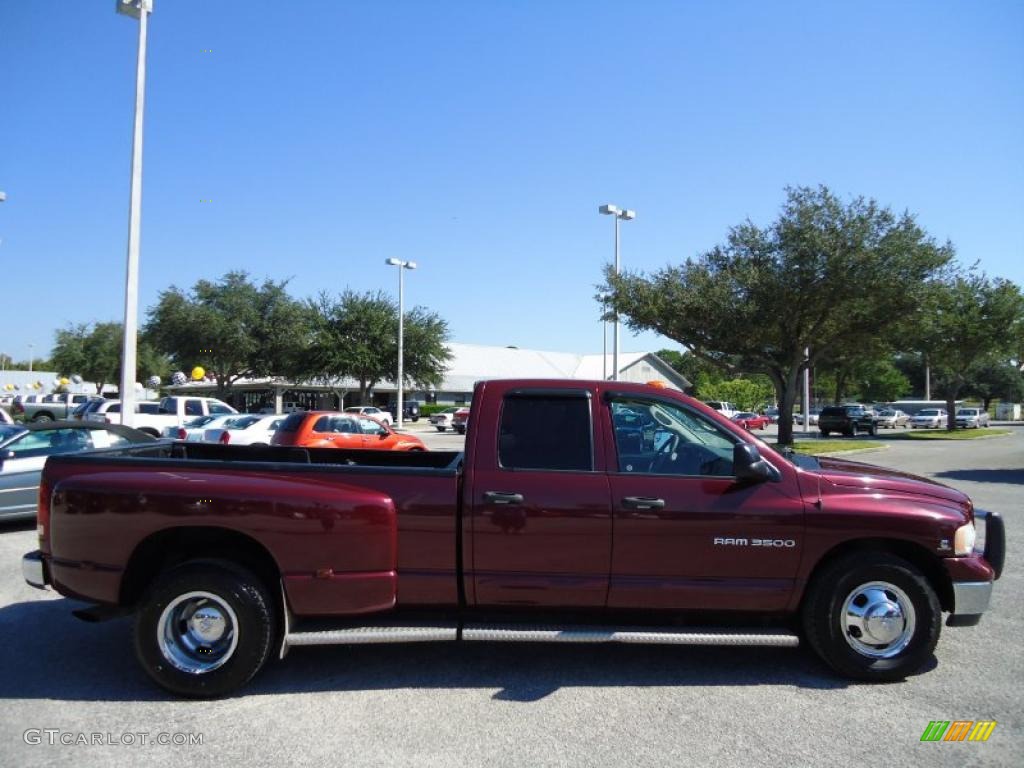 2003 Ram 3500 Laramie Quad Cab Dually - Dark Garnet Red Pearl / Dark Slate Gray photo #13