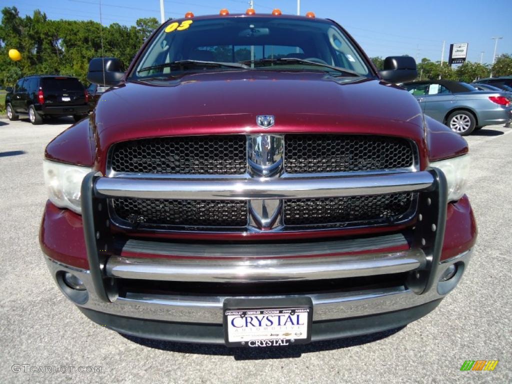 2003 Ram 3500 Laramie Quad Cab Dually - Dark Garnet Red Pearl / Dark Slate Gray photo #21