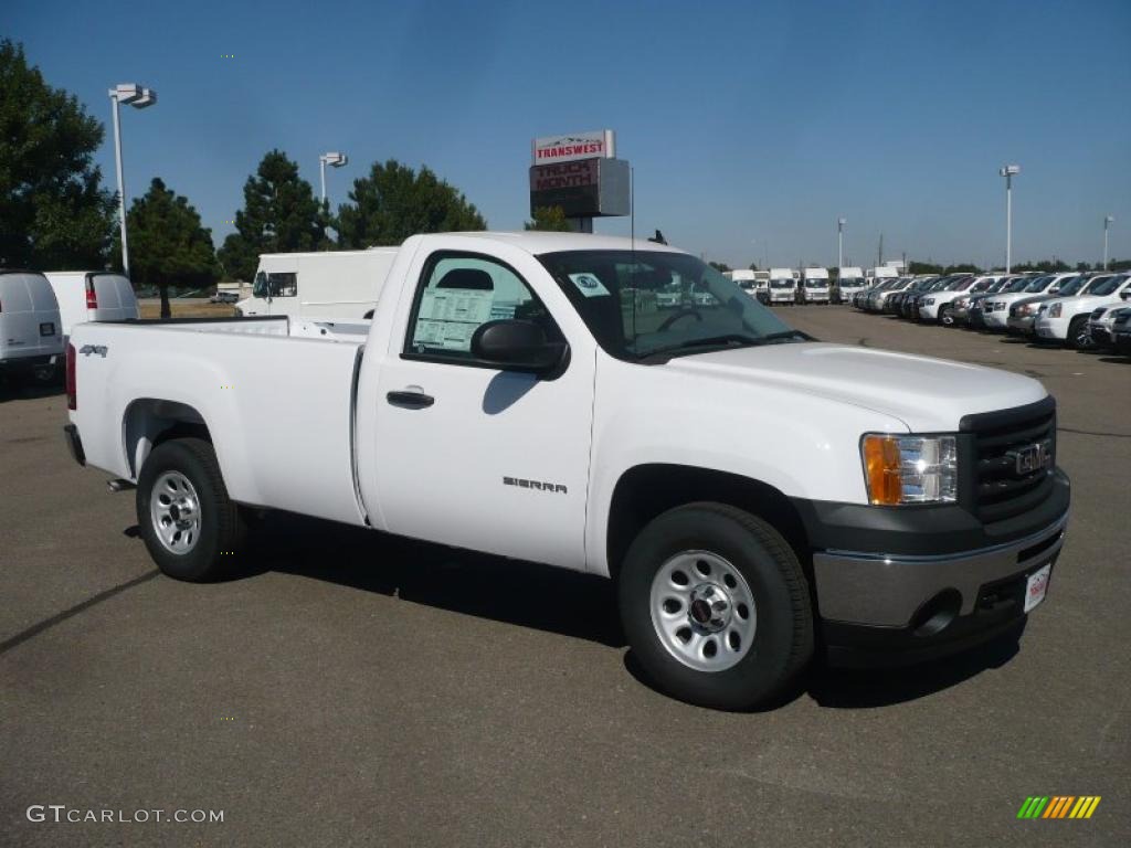 2011 Sierra 1500 Regular Cab 4x4 - Summit White / Dark Titanium photo #1