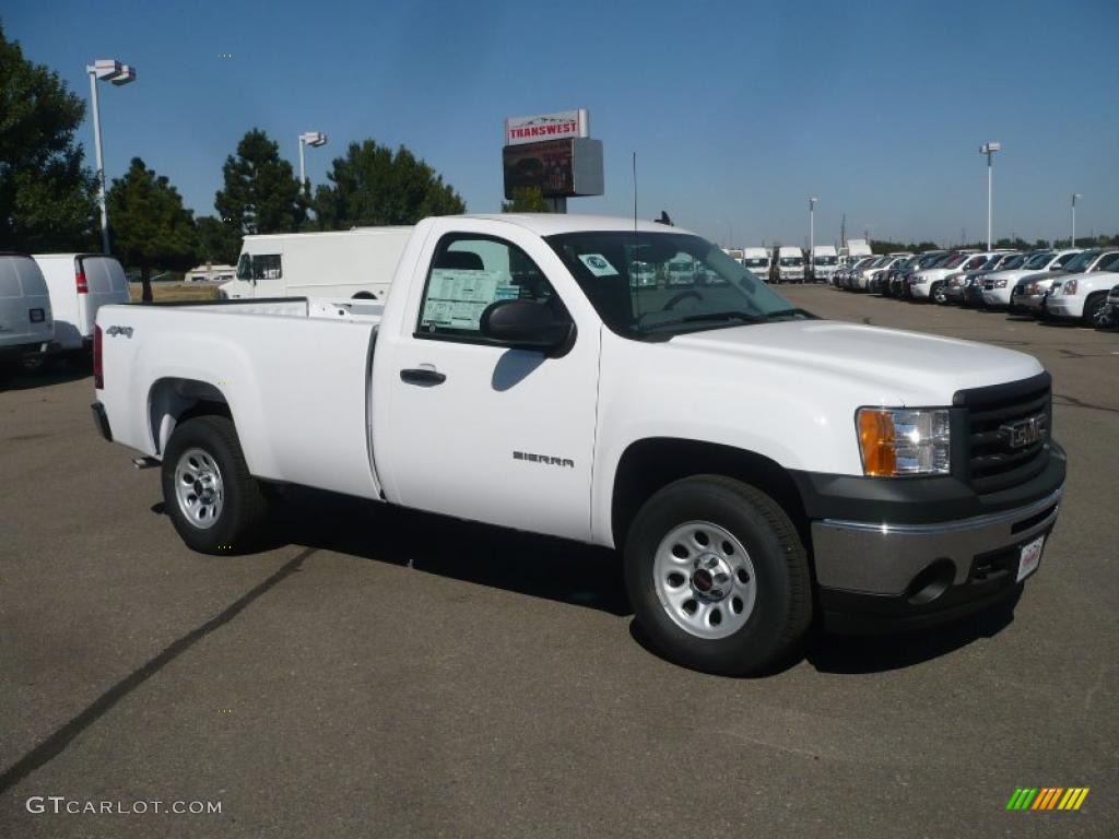 2011 Sierra 1500 Regular Cab 4x4 - Summit White / Dark Titanium photo #1