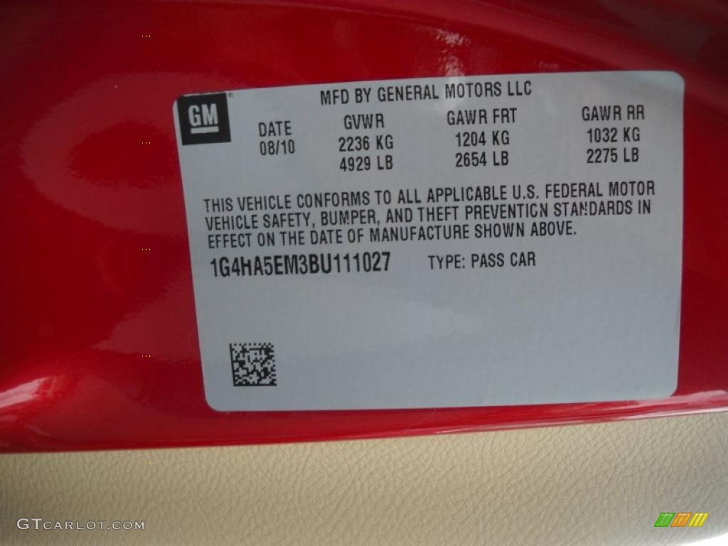 2011 Buick Lucerne CX Info Tag Photo #37611107