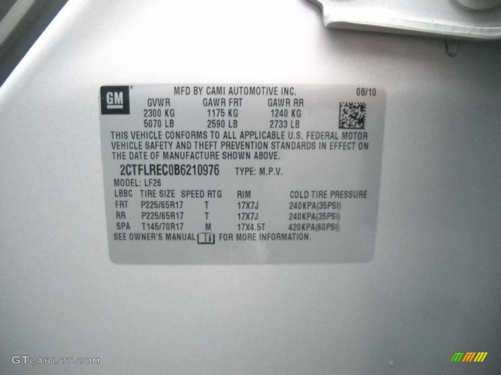 2011 GMC Terrain SLE AWD Info Tag Photo #37619464