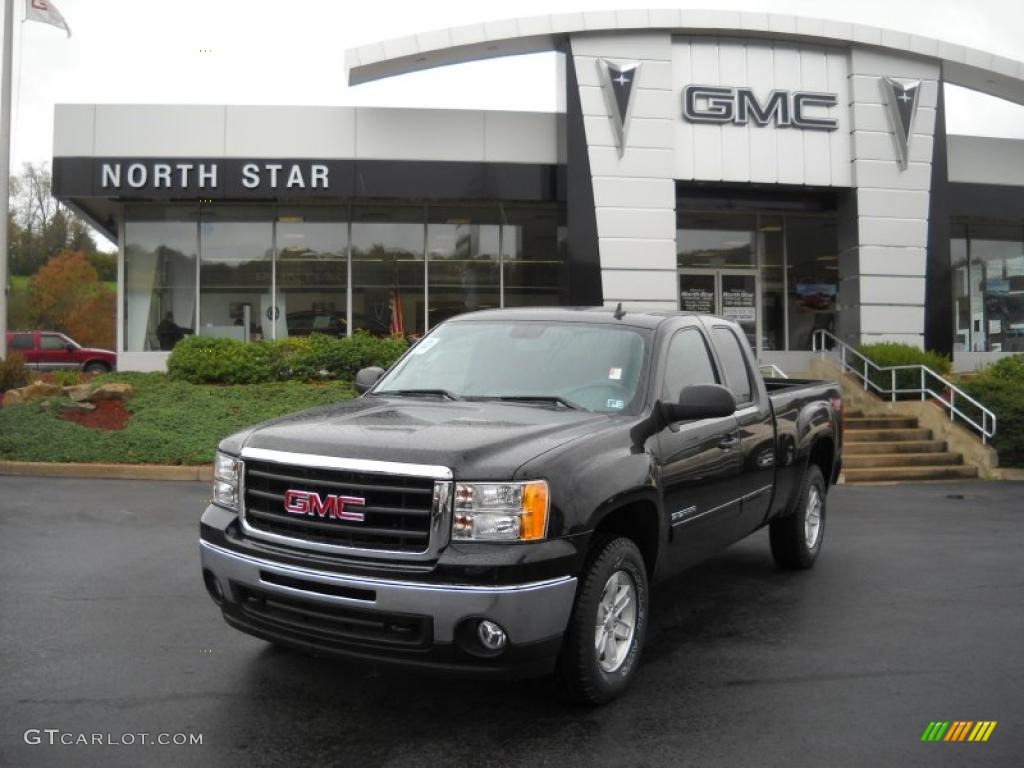 2011 Sierra 1500 SLE Extended Cab 4x4 - Onyx Black / Ebony photo #1