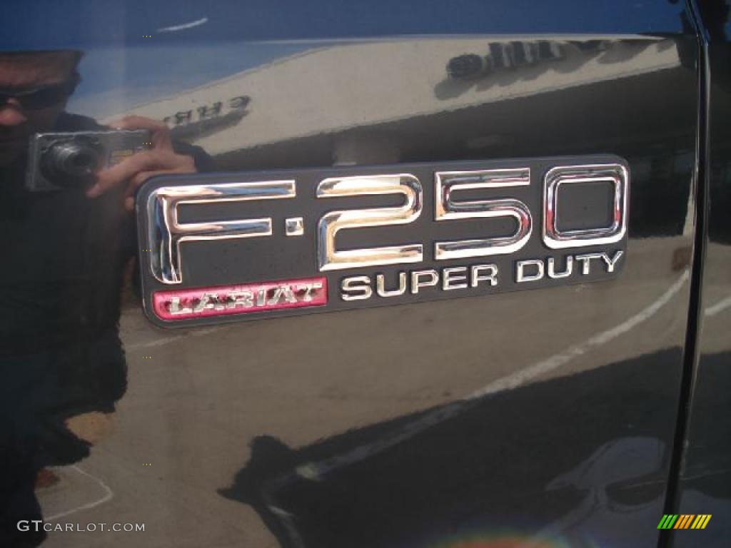 2000 F250 Super Duty Lariat Crew Cab 4x4 - Black / Medium Parchment photo #34