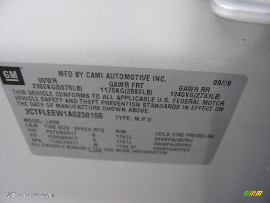 2010 GMC Terrain SLE AWD Info Tag Photo #37626884