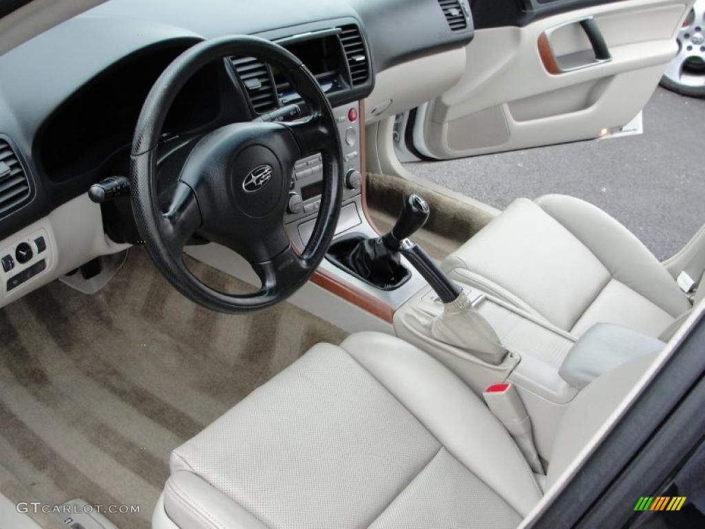 2005 Legacy 2.5 GT Limited Sedan - Satin White Pearl / Taupe photo #9