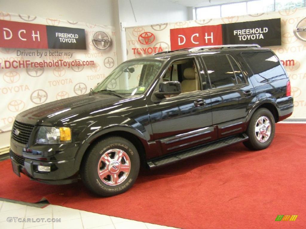 2005 Expedition Limited 4x4 - Black Clearcoat / Medium Parchment photo #1
