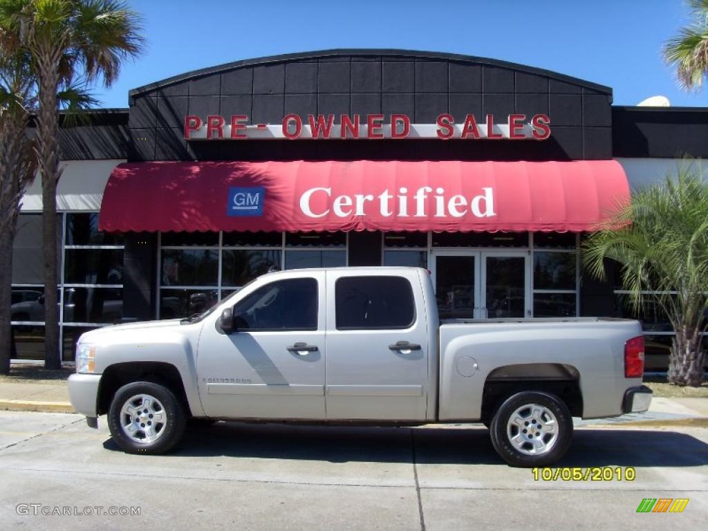 2008 Silverado 1500 LS Crew Cab - Silver Birch Metallic / Dark Titanium photo #1