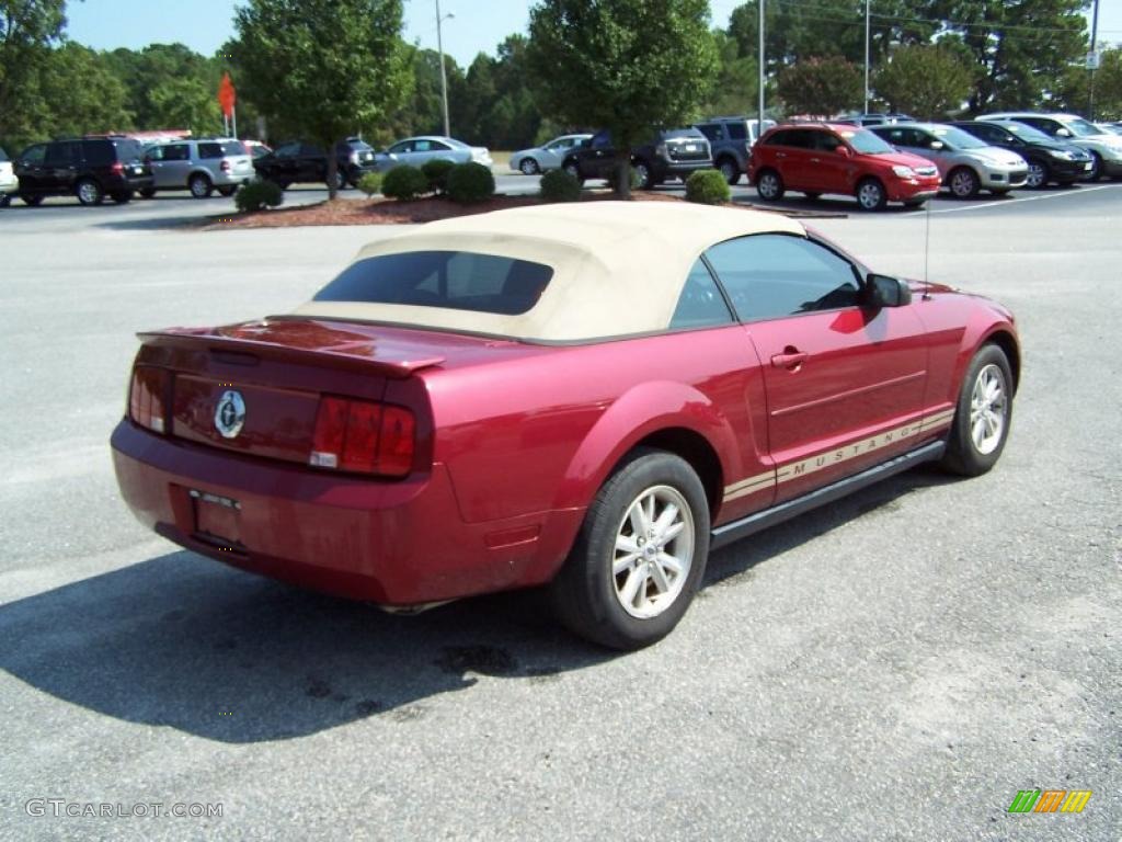 2007 Mustang V6 Deluxe Convertible - Redfire Metallic / Medium Parchment photo #5