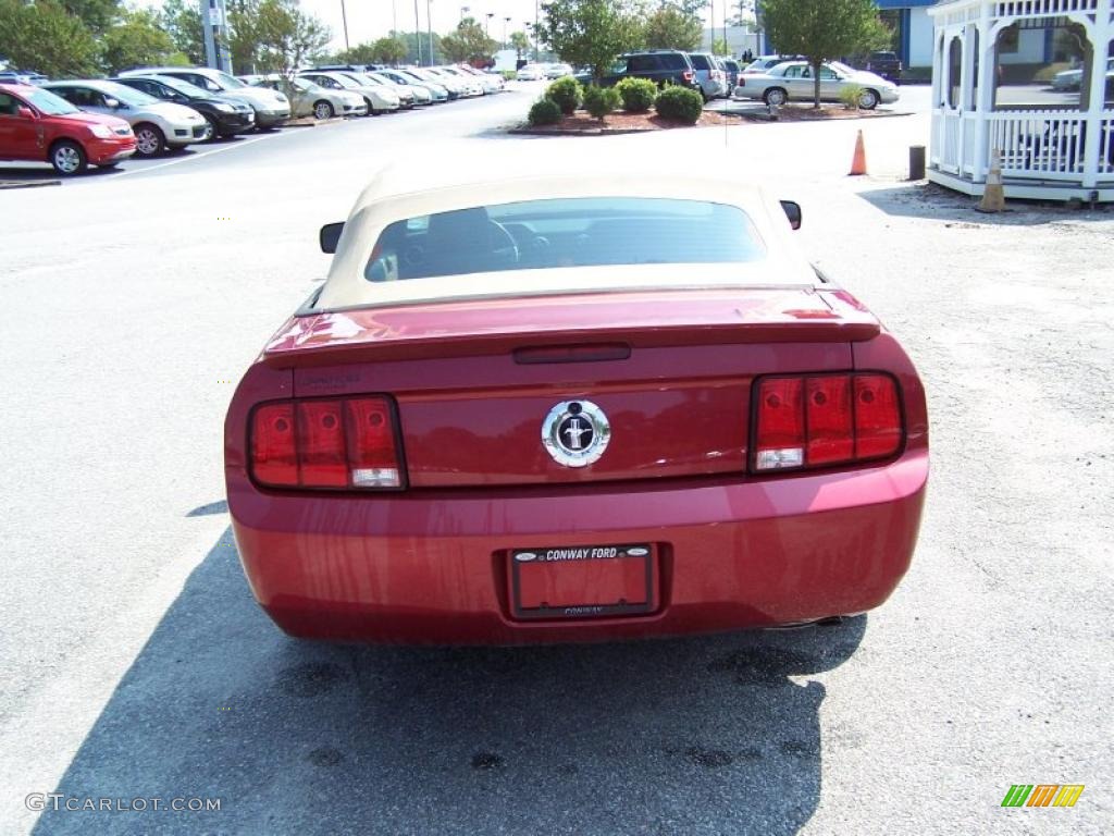 2007 Mustang V6 Deluxe Convertible - Redfire Metallic / Medium Parchment photo #6