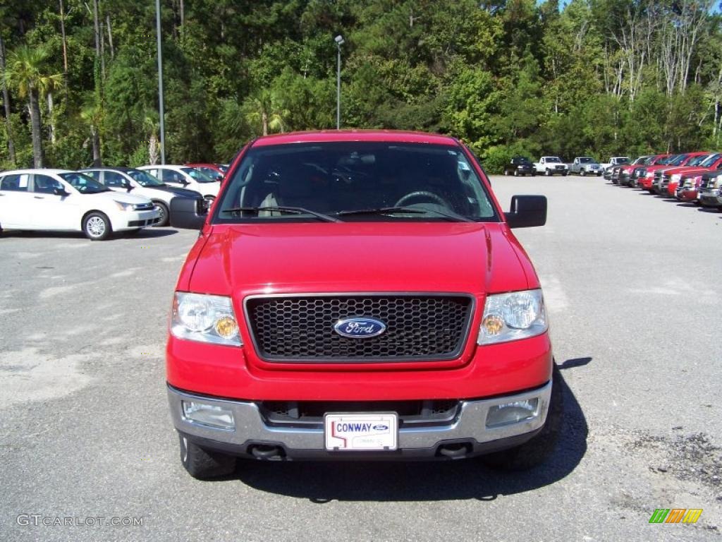 2004 F150 XLT Regular Cab 4x4 - Bright Red / Dark Flint photo #2