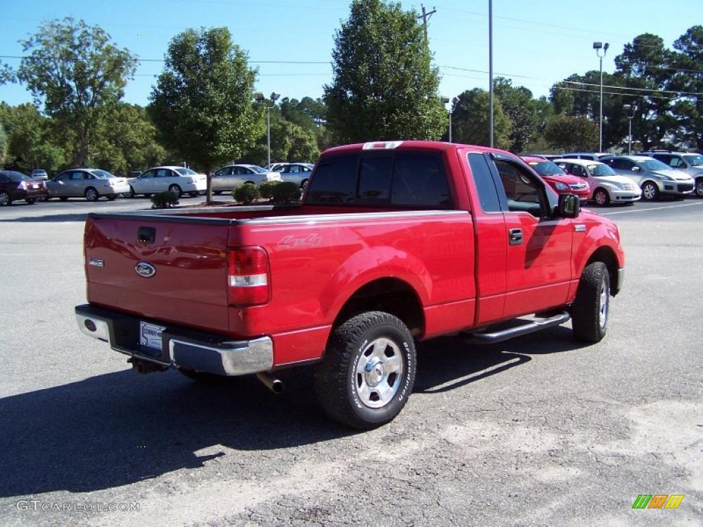 2004 F150 XLT Regular Cab 4x4 - Bright Red / Dark Flint photo #5