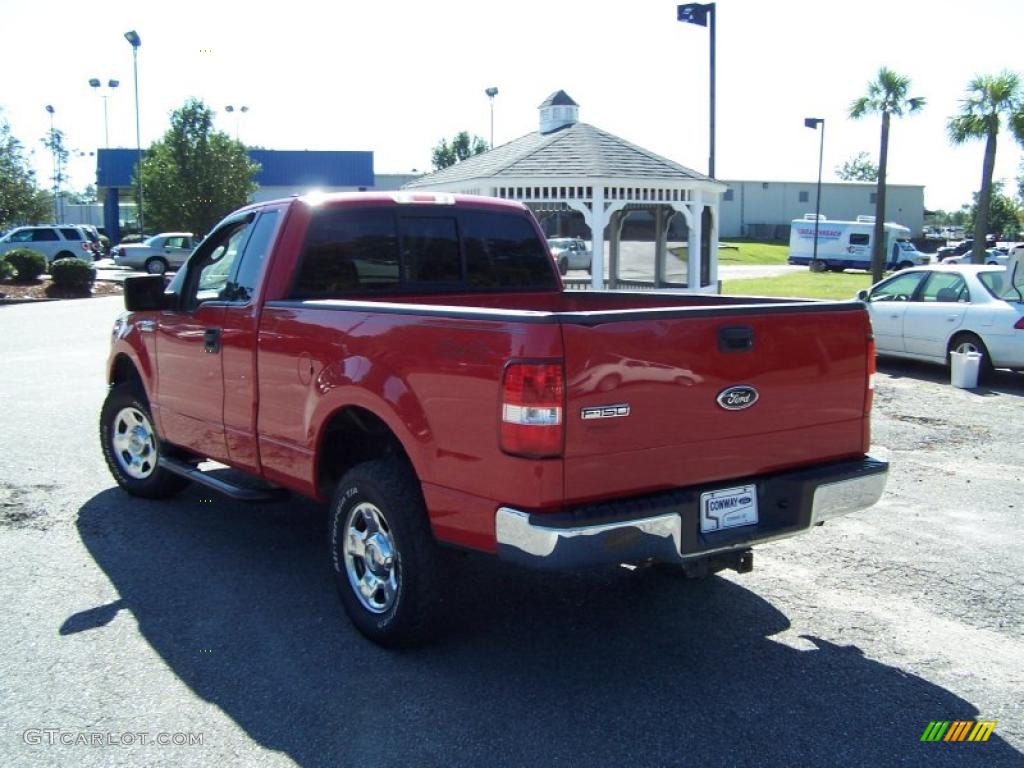 2004 F150 XLT Regular Cab 4x4 - Bright Red / Dark Flint photo #7