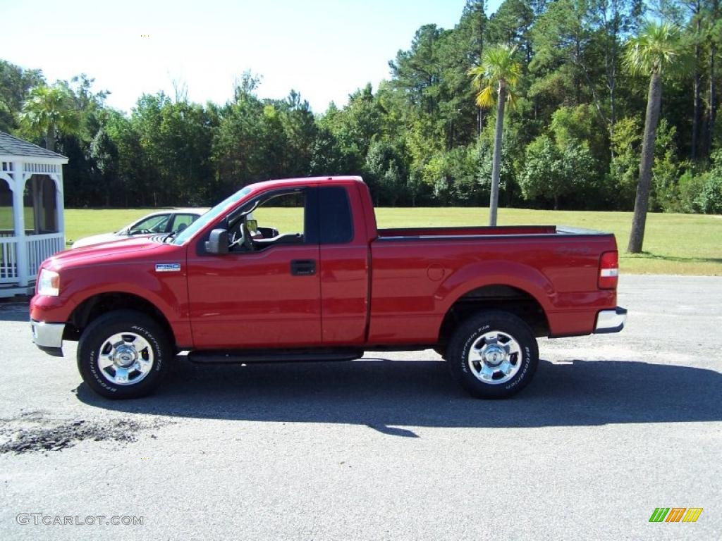 2004 F150 XLT Regular Cab 4x4 - Bright Red / Dark Flint photo #8