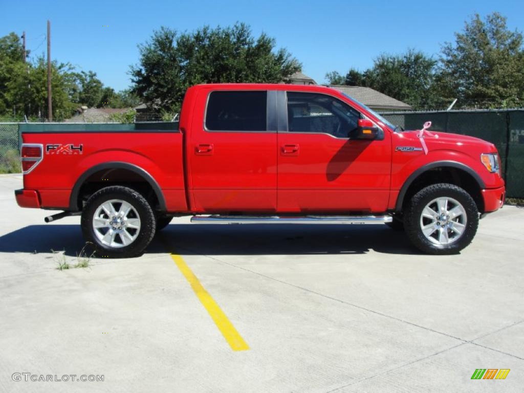 2010 F150 FX4 SuperCrew 4x4 - Vermillion Red / Black photo #2