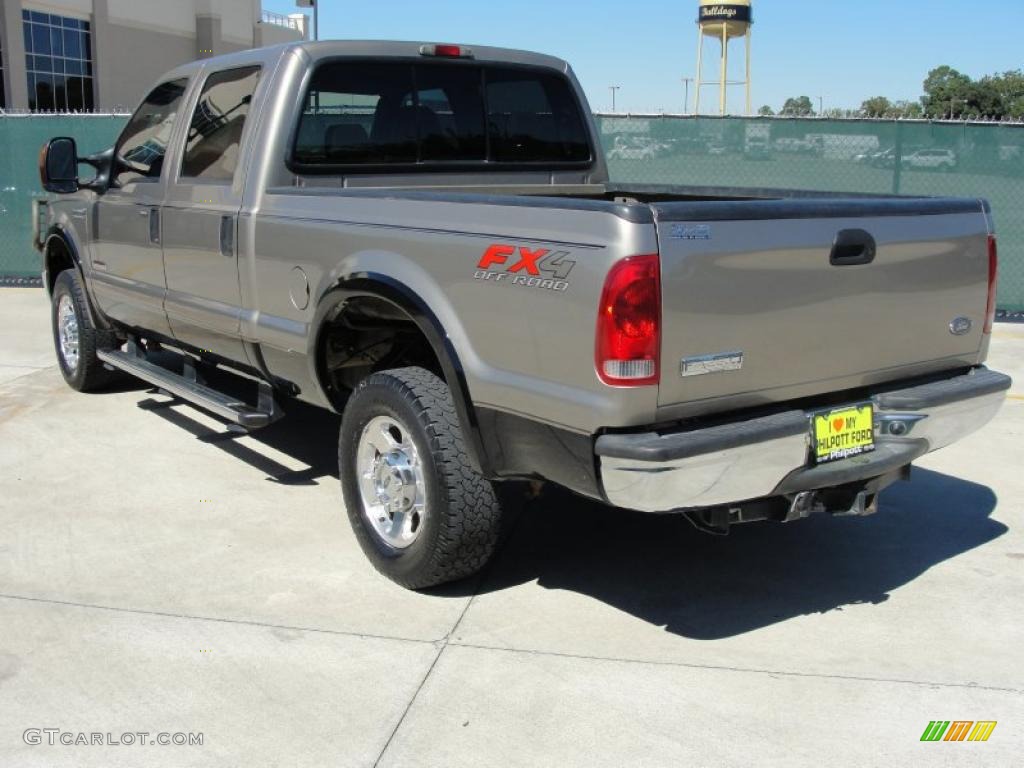 2005 F250 Super Duty FX4 Crew Cab 4x4 - Arizona Beige Metallic / Tan photo #5