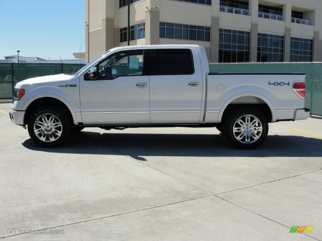 2010 F150 Platinum SuperCrew 4x4 - Oxford White / Sienna Brown Leather/Black photo #6