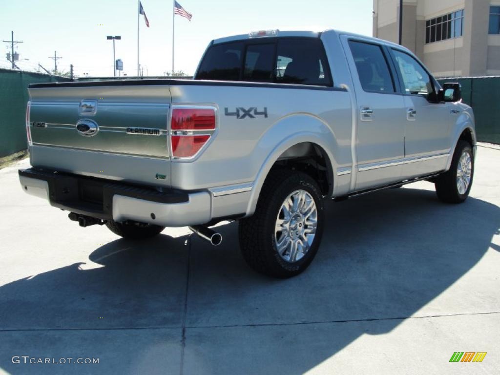 2010 F150 Platinum SuperCrew 4x4 - Ingot Silver Metallic / Sienna Brown Leather/Black photo #3