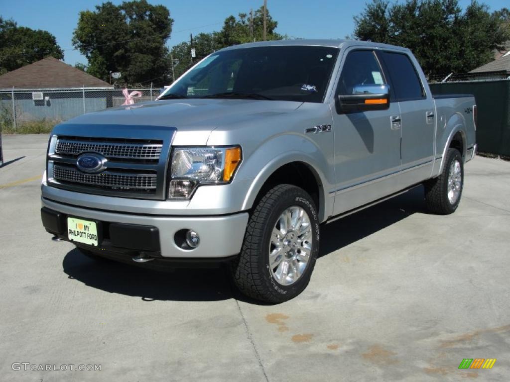 2010 F150 Platinum SuperCrew 4x4 - Ingot Silver Metallic / Sienna Brown Leather/Black photo #7