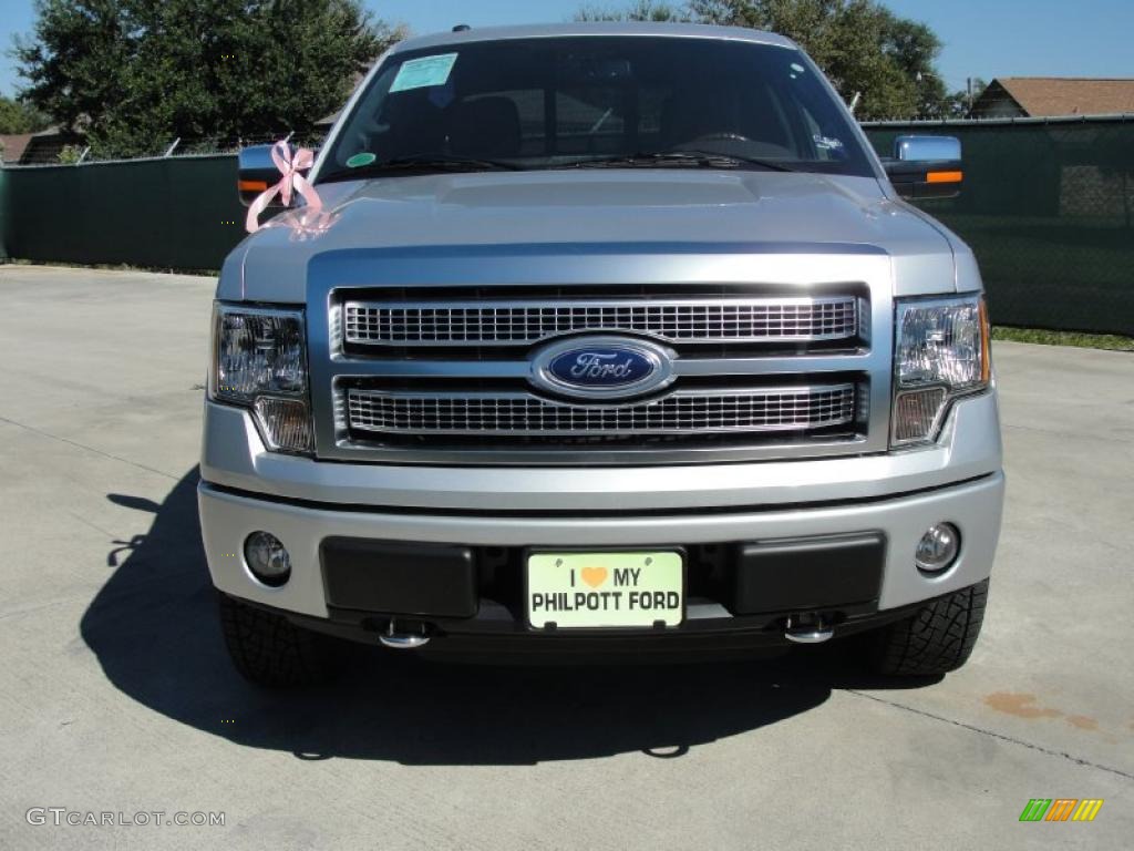 2010 F150 Platinum SuperCrew 4x4 - Ingot Silver Metallic / Sienna Brown Leather/Black photo #8