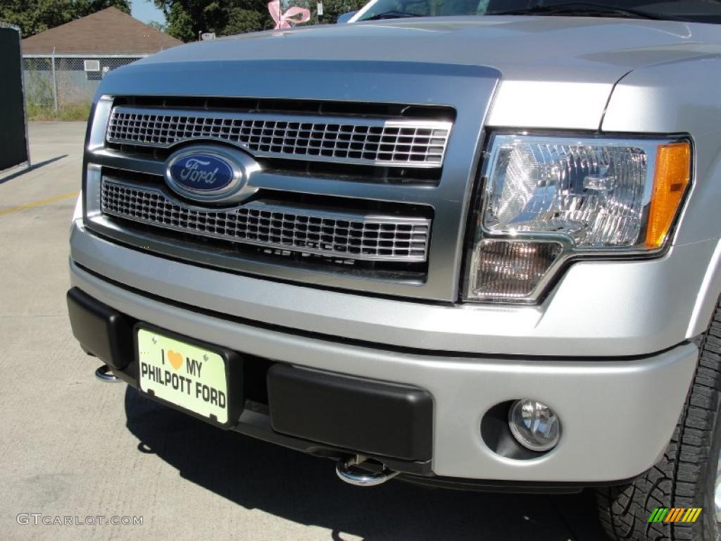 2010 F150 Platinum SuperCrew 4x4 - Ingot Silver Metallic / Sienna Brown Leather/Black photo #9