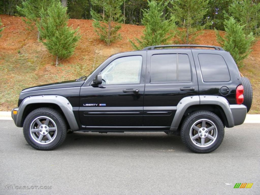 2003 Liberty Freedom Edition 4x4 - Black Clearcoat / Light Taupe/Dark Slate Gray photo #8