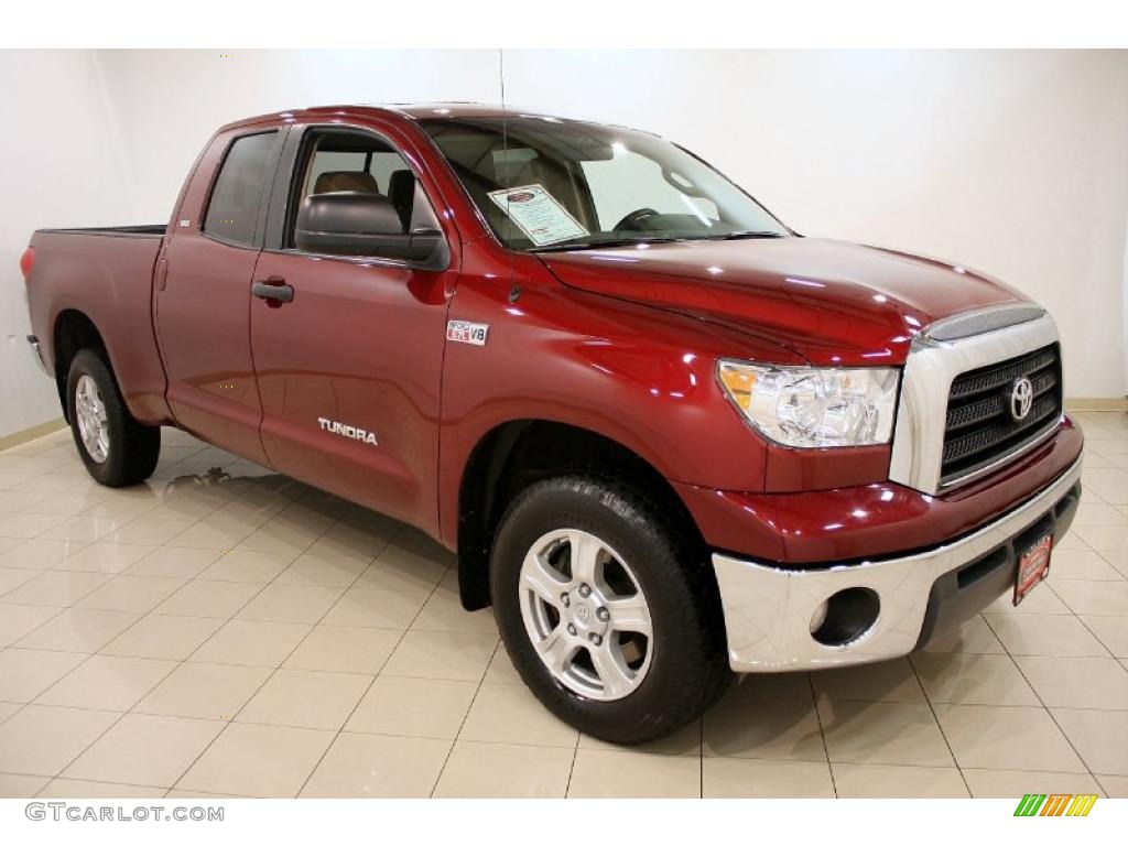 2008 Tundra SR5 Double Cab 4x4 - Salsa Red Pearl / Beige photo #1