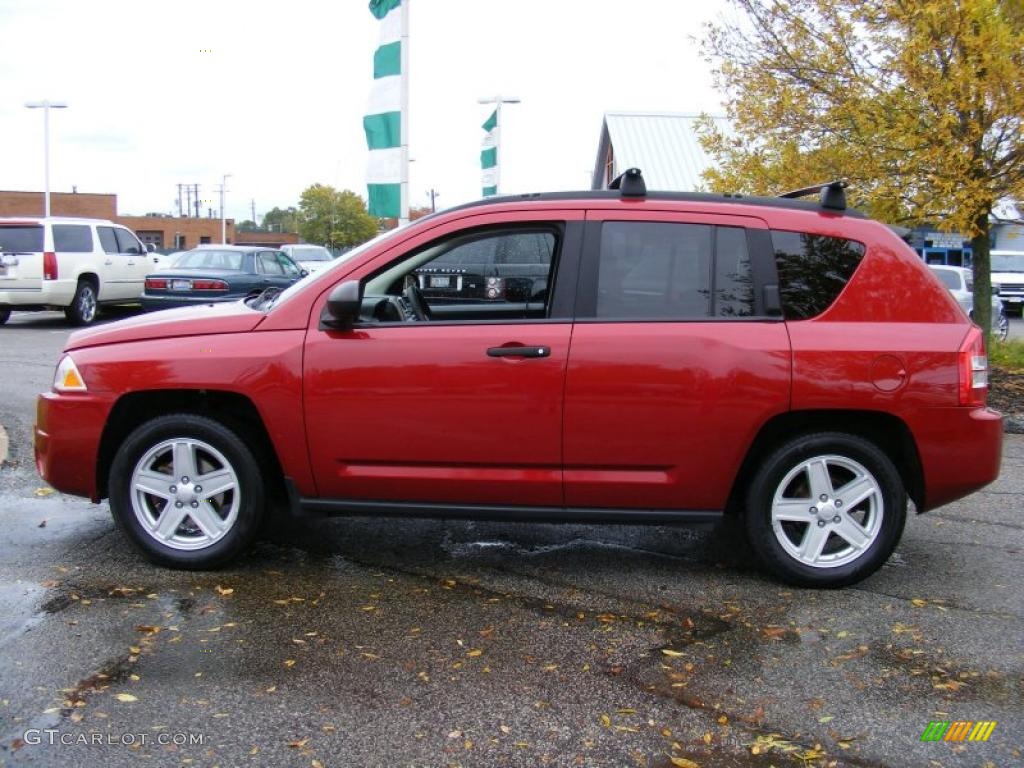 2007 Compass Sport - Inferno Red Crystal Pearlcoat / Pastel Slate Gray photo #2
