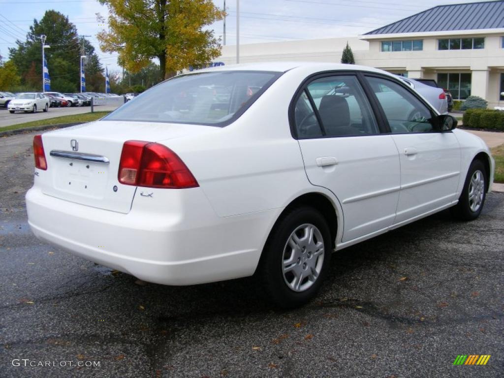 2002 Civic LX Sedan - Taffeta White / Gray photo #5