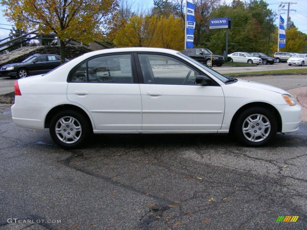 2002 Civic LX Sedan - Taffeta White / Gray photo #6
