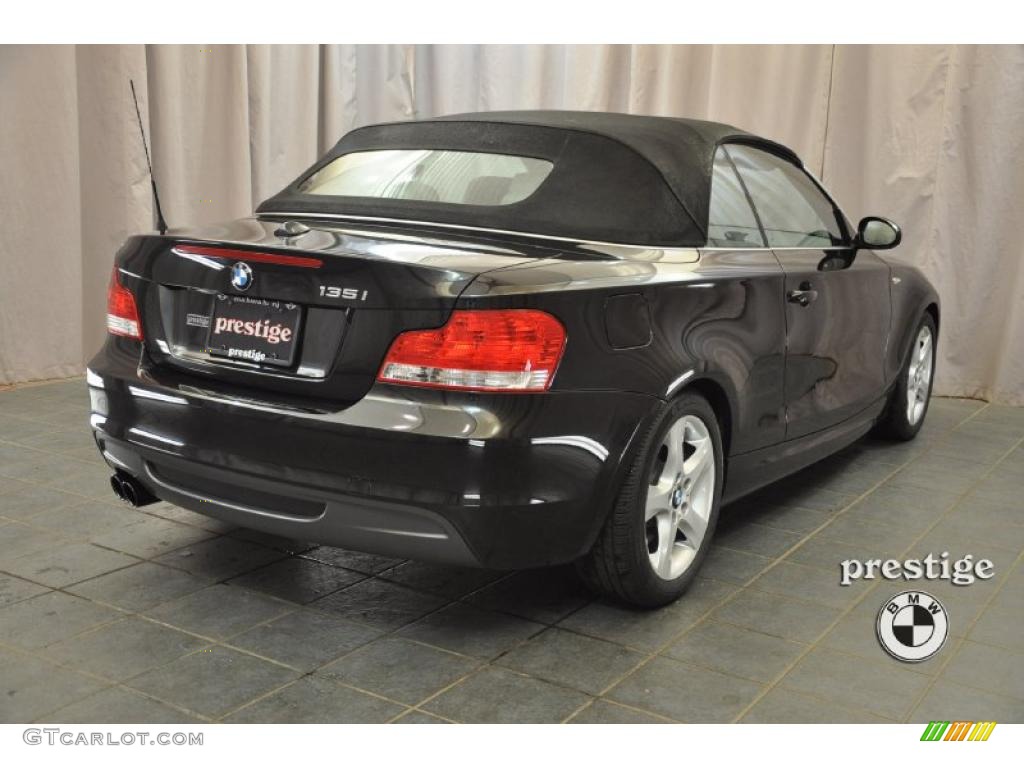 2009 1 Series 135i Convertible - Black Sapphire Metallic / Taupe photo #2