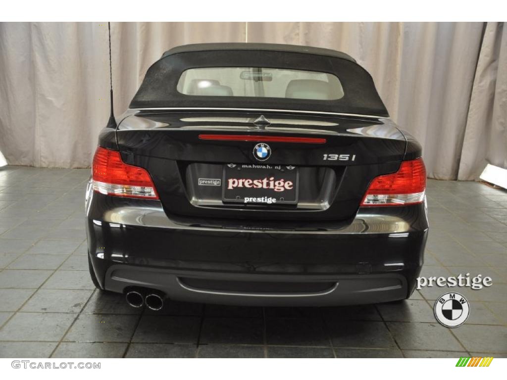 2009 1 Series 135i Convertible - Black Sapphire Metallic / Taupe photo #3